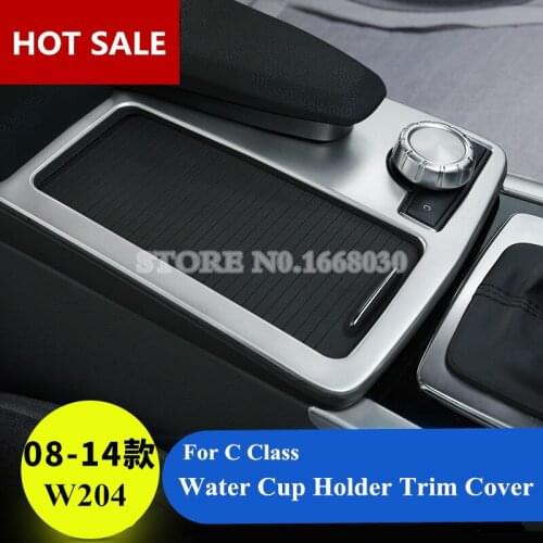 Inner Center Console Water Cup Holder Frame Cover 1pcs For Benz C Class W204 S204 2008-2013 Car accesories interior Car Trim