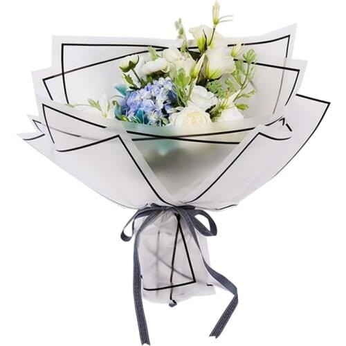 58x58cm 20 Sheets Waterproof Half Transparent Korean Flower Wrapping Paper Florist Flower Supplies Bouquet Decorative Paper