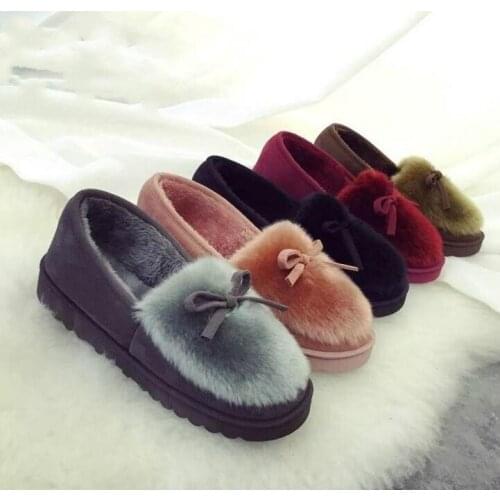 Dropshipping 2018 Women Snow Boots Thick Plush Winter Warm Shoes Fashion Slip on Flat Waterproof Women Ankle Boots Cotton-padded