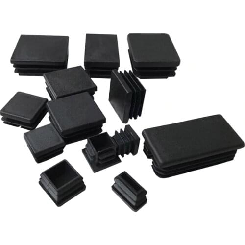 10Pcs Black Plastic Steel square pipe plug Furniture Leg plug Anti Slip Feet Protector Pad Plastic square tube cap plug cap