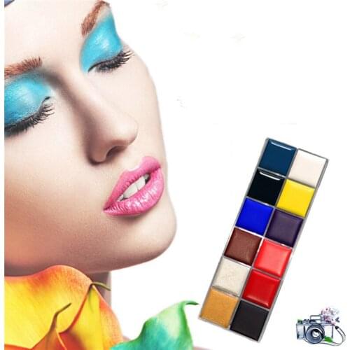 12 Colors Flash Tattoo Face Body Paint Oil Painting Art Temporary Safe Non-Toxic Glowing Painting Make Up Tools