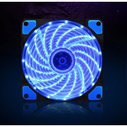 120mm 15 LED Ultra Silent Computer PC Case Cooling Fan 15 LEDs 12V With Rubber Quiet Molex Connector 3 / 4Pin plug fans Cooler