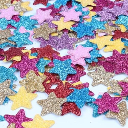 200PCS Cartoon Cute Star Patches Glitter star Patch DIY Handmade Scrapbook Cards Wedding Party Gift Decoration Sewing Material