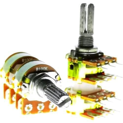 3PCS High quality RK163 Flower axis 20MM 12PIN B50K 50K B100K 100K Potentiometer Audio WH148