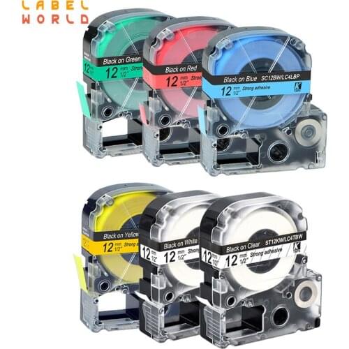6/9/12/18mm EPSON label tape typewriter label tapes compatible for kingjim label maker LW-300 lw400 epson label printer