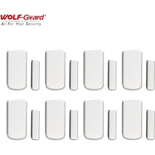 8Pcs Wolf-Guard 433MHz Intelligent Wireless Door Window Magnet Sensor Contact Entry Detector for Home Alarm Security System
