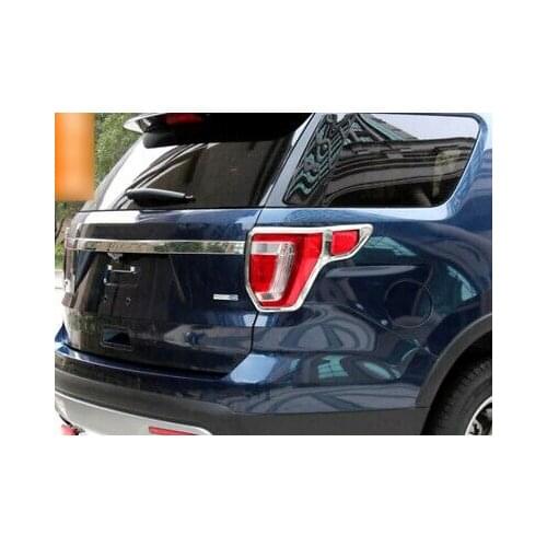 ABS Chrome Rear Tail Light Lamp Cover Trim 2pcs For Ford Explorer 2016 - 2018