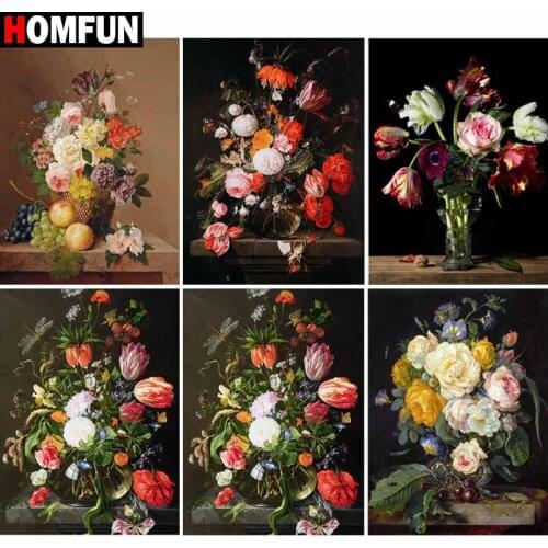 HOMFUN Full Square/Round Drill 5D DIY Diamond Painting "Bouquet landscape" Embroidery Cross Stitch 5D Home Decor Gift