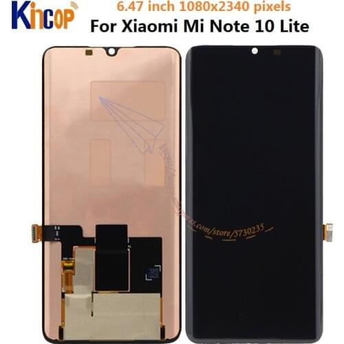 AMOLED for xiaomi Mi Note 10 Lite LCD Display Touch Screen Digitizer M2002F4LG M1910F4G Assembly For Xiaomi Mi Note10 Lite lcd