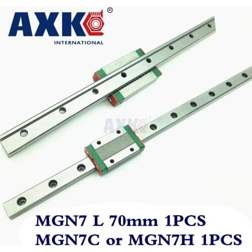 AXK MGN7 CNC 7mm miniature linear rail guide way MGN7 L 70mm MGN7C linear block carriage or MGN7H narrow carriage