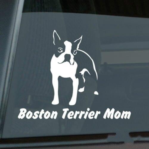 Boston Terrier Mom Sticker Die Cut Vinyl window decal animal stickers 6.00 x 4.73 inch
