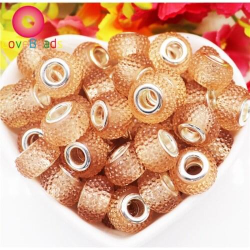 10Pcs New Mixed Color and Style Rhinestone European Beads Large Hole European Spacer Beads for Women DIY Bracelet Jewelry Making