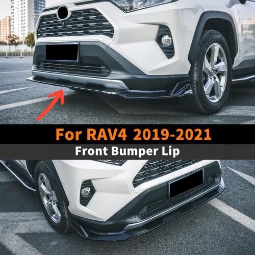 Deflector Protector Decoration High Quality Trim Styling Facelift Cover Front Bumper Lip Chin For Toyota RAV4 2019 2020 2021