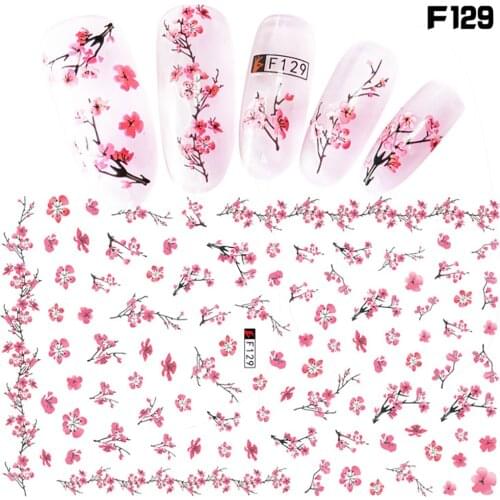 Nail Art Decoration Flower Leaf Tree Small Flowers Nail Art Transfer Pink Flowers Bottle Cactus Watermark Nail Art Sticker