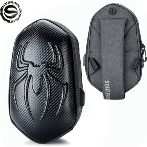 Carbon Motorcycle Waist Bag Travel Bag Purse Spider Pattern Motorcycle Chest Pouch Bullet Fanny Pack Street Style USB Interface