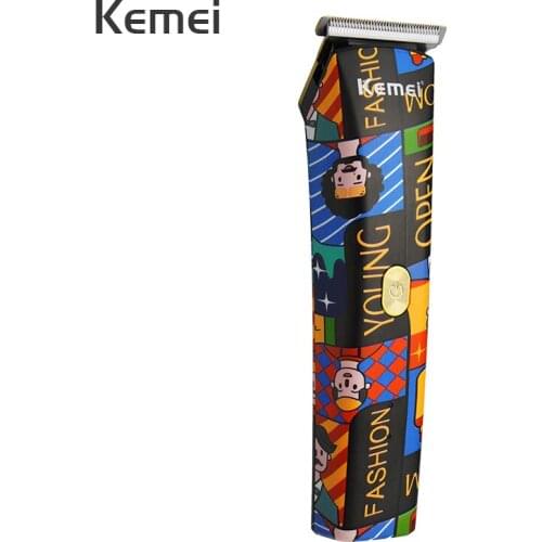 Keemi Graffiti Electric Hair Clipper Ordless Haircut Adjustable Ceramic Blade Hair Cutting Machine for Men Rechargeable Trimmer