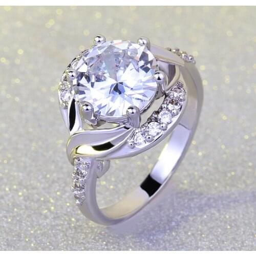 Fashion 1ct CZ Diamant Wedding Rings for Women Solid Classic 925 Sterling Silver Ring Engagement Ring Fine Jewelry S90