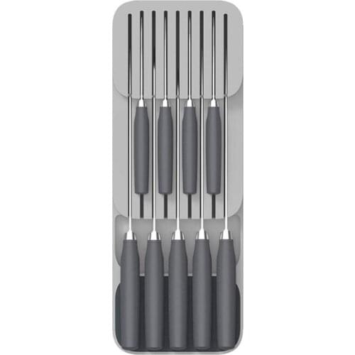 Cutlery Storage Food Grade PP Material Kitchen Drawer Organizer Tray For Cutlery Holder And Cutter Box Storage Rack Case White