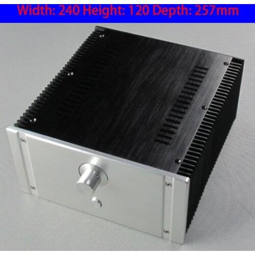 KYYSLB 240*120*257mm 2412 All Aluminum Class A Amplifier Chassis Box House DIY Enclosure with Cooling Holes Amplifier Case Shell