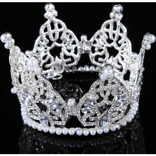 European Princess Small Crown Ornament Bride Size Round Hair Band Wedding Gown Wedding Dress Bridal Ornament 180706-5
