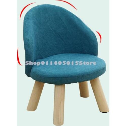 Household Small Stool Low Stool Fabric Backrest Small Chair Net Red Creative Modern Simple Childrens Solid Wood Bench