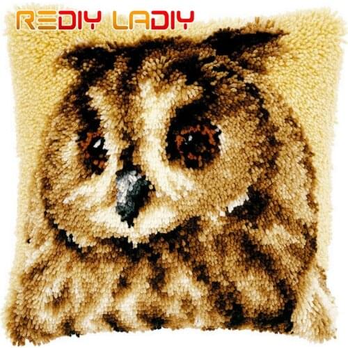 2019 New 3D Latch Hook Pillow Kits Birds Eagle DIY Needlework Crocheting Kit Rug Yarn Handmade Unfinished Embroidery Pillowcase