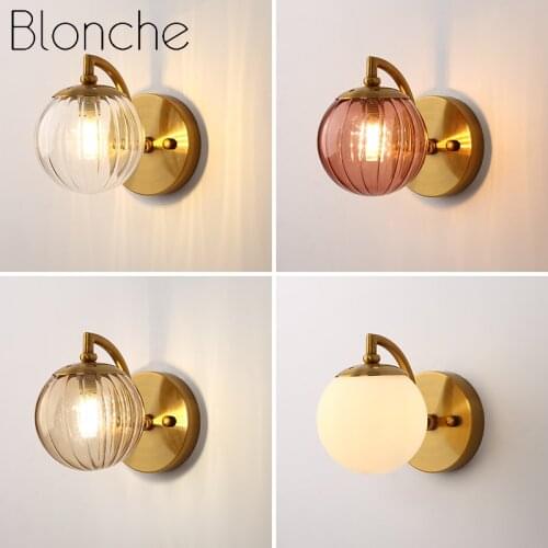Nordic Glass Wall Lamp Modern G9 Led Gold Wall Lights Bedroom Bedside Living Room Home Decor Sconce Fixtures Metal Led Luminaire