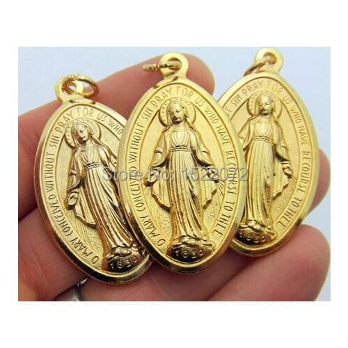 Low price Miraculous Medal cheap HUGE Gold Tone Metal medal badges hot sales custom gold medals High quality 3D gold medals