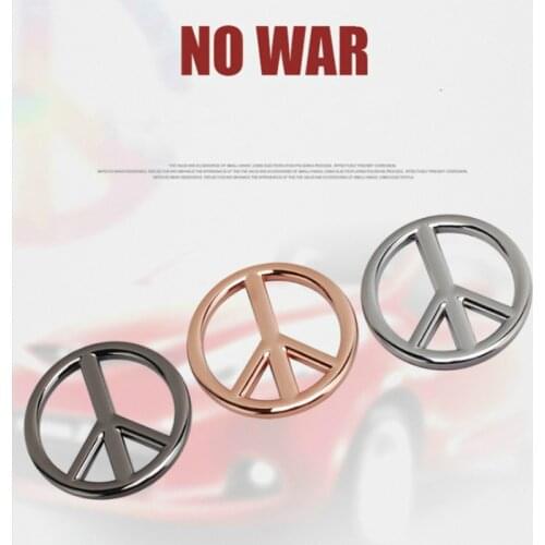New Peace Sign Logo Symbol 50mm No War 3D Metal Anti-war Motorcycle Car Auto Badge Emblem Stickers Decal Car Styling Accessories
