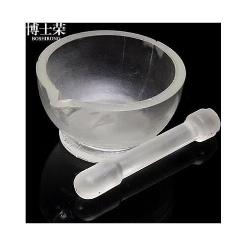 Chemical experiment equipment consumables teaching apparatus Glass mortar with Grinding rod 60mm free shipping