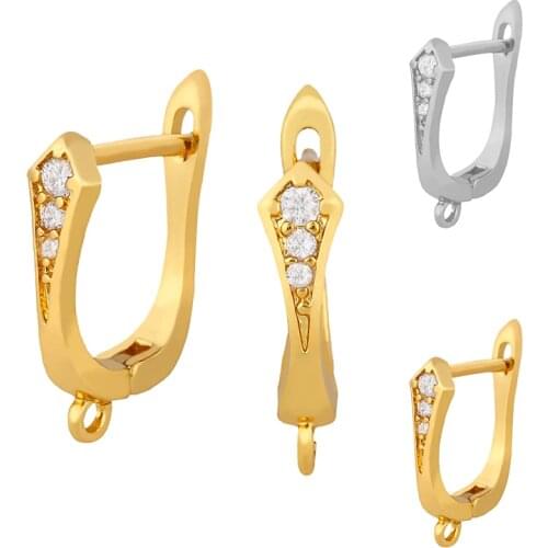 OCESRIO Handmade Bead Small Triangle Zircon Earrings Hooks For Women With Stone Crystal Bohemian Hollow out Boho Jewelry erha039