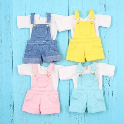 Blyth doll clothes New cute four-color strap shorts with short sleeves high quality 1/6 doll normal joint azone licca icy dolls