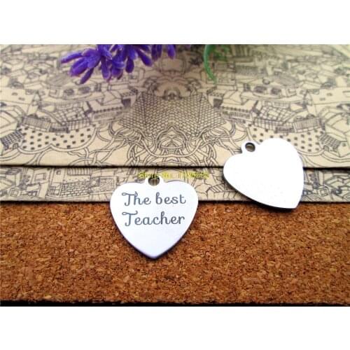 20pcs--stainless steel charms"the best teacher"5 style for choosing DIY Charms Pendants