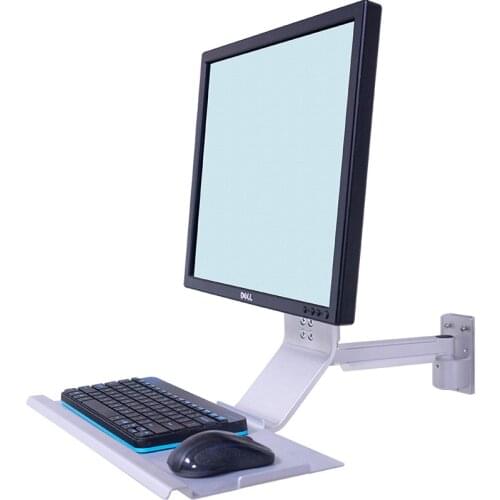 Industrial LCD Monitor Wall-mounted Display Tablet Pc Screen Wall Mount + Keyboard Tray+ Mouse Stand Tray Mount Computer Bracket