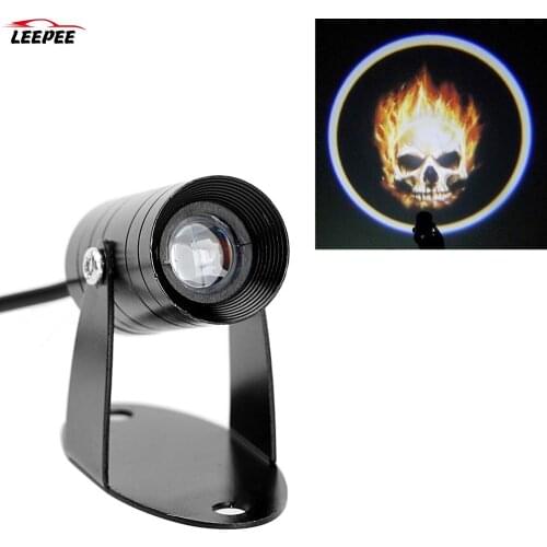 Fog Lamp Ghost Rider Flaming Skull Logo Laser Projector 3D LED Logo Light Motorcycle Spotlight Tail Lighting