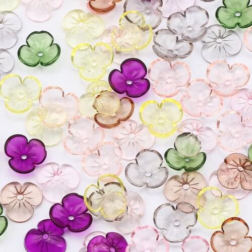 10mm 200pcs Transparent Colorful Acrylic Petal Beads Loose Spacer Beads For Jewelry Making DIY Necklace Bracelet Accessories