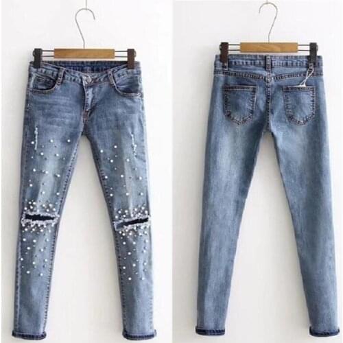 Qpipsd Women's Jeans With Embroidery