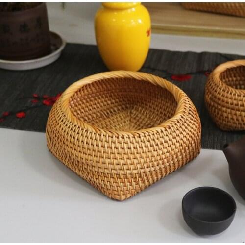 Rattan Pen Pencil Ruler Holder Chopsticks Tube Spoons Bucket Dinner Knives Forks Tableware Storage Box Home Storage Baskets