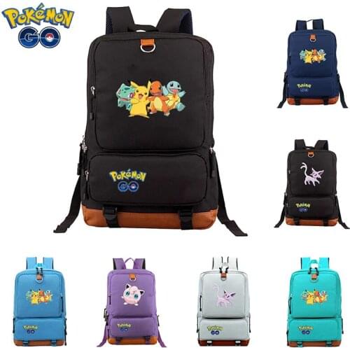 Pokemon Pikachu Anime Cartoon New Backpack Womens Waterproof Leisure Backpack Wear-Resistant Student Schoolbag Large Capacity