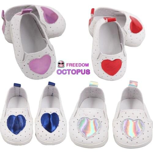 7cm 18 Inch American Doll Sports Shoes Girls 4 Colors Leather New Design Shoes For 43cm Baby Russsia 1/3 Bjd Dolls Gift