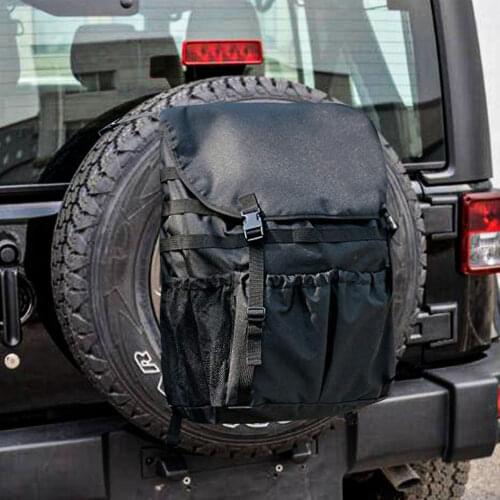 Spare tire storage bag, large capacity SUV spare tire garbage bag, heavy Jeep Wrangler TJ JK JL Oxford cloth storage bag