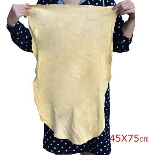 Car Detailing Cleaning Rag Deer Skin Pure Natural Leather Suede Yellow 45*75cm Wholesale Auto Washing Window Towel Accessories