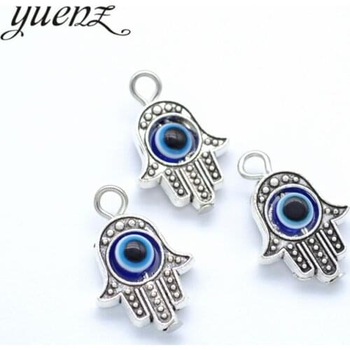 YuenZ 10pcs Antique Silver Plated Fatima hand Charms Pendant:DIY for bracelet necklace 20*13mm W172