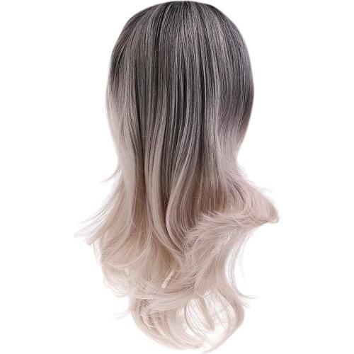 Women Long Hair Full Wig Natural Curly Wavy Synthetic Hair Wigs