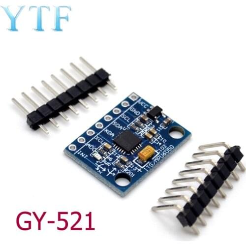 1Set IIC I2C GY-521 MPU-6050 MPU6050 3 Axis Analog Gyroscope Sensors + 3 Axis Accelerometer Module For Arduino With Pins 3-5V DC