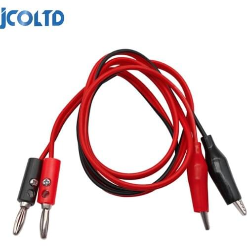 1M Alligator Cilp to AV Banana Plug Test Cable Lead Connector Dual Tester Probe 35mm Crocodile Clip for Multimeter Measure Tool