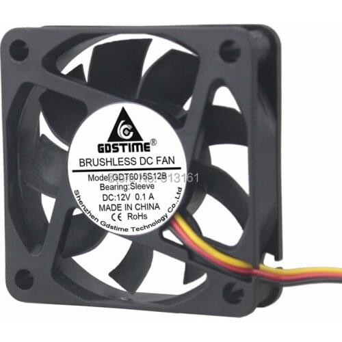 20PCS Gdstime 60x60x15mm 3 Pin 12V DC 60mm Computer PC Case Cooler Cooling Fan