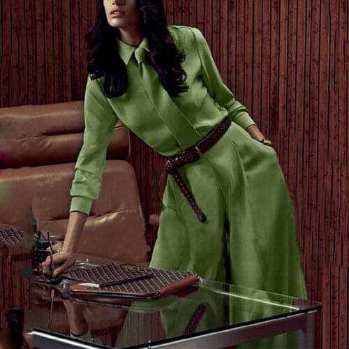 2019 Season Solid Color Three-dimensional Clipping Jacket Easy Wide Leg Pants Suit Suit-dress567738438085