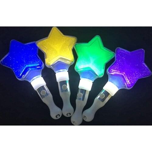 24pcs/lot Led Dance Light Up Multi Color Led Star Stick Wands Rally Rave Cheer Batons Party Supplies Flashing Glow Sticks