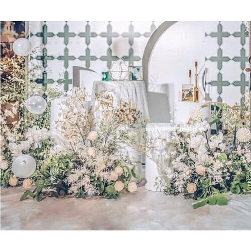 3pcs/set)round acrylic Geometric Wedding White acrylic Centerpiece Flower Stands Plinth stand senyu2169